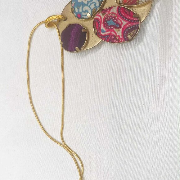 Upcycled Vintage Kenzo Pendant Necklace — Handmade Artistic Medallion - Picture 6 of 10